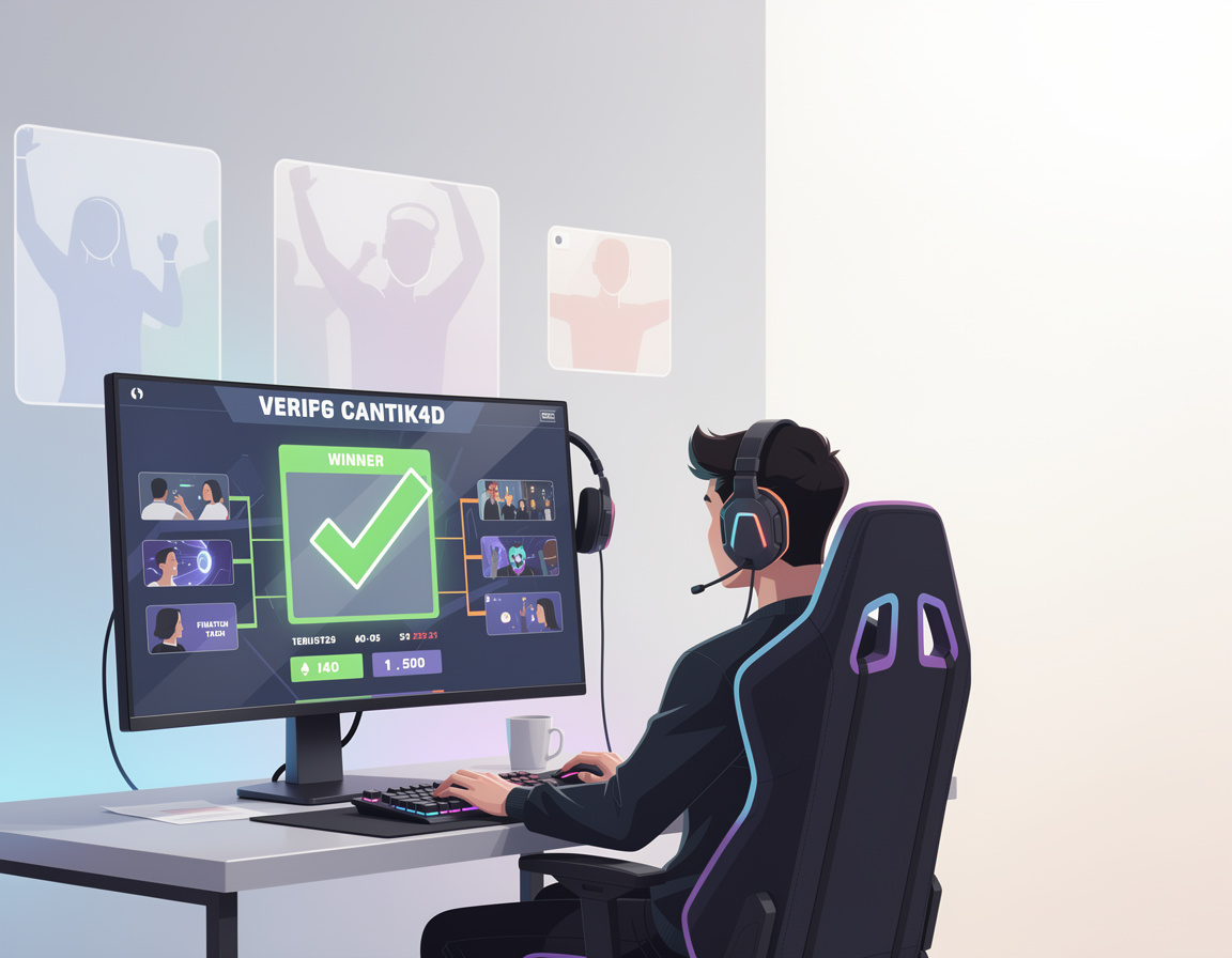 Ilustrasi verifikasi pemenang final untuk turnamen game online cantik4d